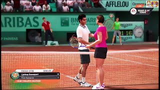 GRAND SLAM TENNIS 2 EA SPORTS FADES &amp; FANTASY CLASSICS SUPERSTAR LVL L. Davenport VS Pete Sampras 1