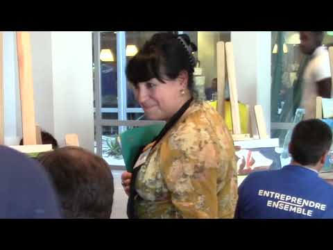 Prestation en Entreprise avec l'artiste peintre Odile ODE