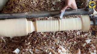 Satisfying Wood Turning ASMR 🔥 Relaxing Lathe Magic with Flying Shavings
