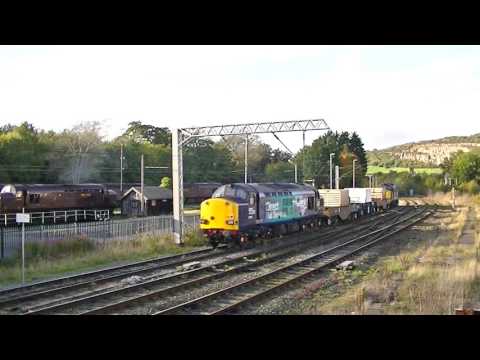 DRS 37609 tnt 37059. 6C52. Flasks. Carnforth. 07/10/15