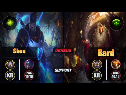 Challenger SHEN [Aftershock] (Support) VS  BARD - Challenger KR Patch 10.16