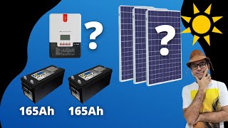 2 baterias de 165Ah precisa de quantas placas e qual controlador Energia Solar