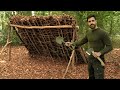 Bushcraft Camp Building A Super Shelter By Hand With Debris And Leaves