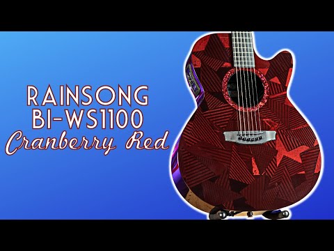 2021 RainSong BI-WS1000N2C Black Ice Acoustic Guitar Ish Exclusive Cranberry Red image 14