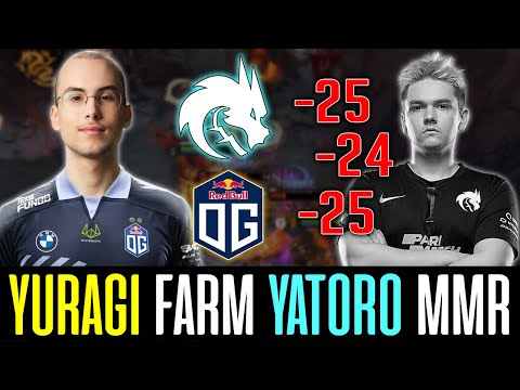 OG.Yuragi farming TI Champ YATORO's MMR in ranked DOTA 2