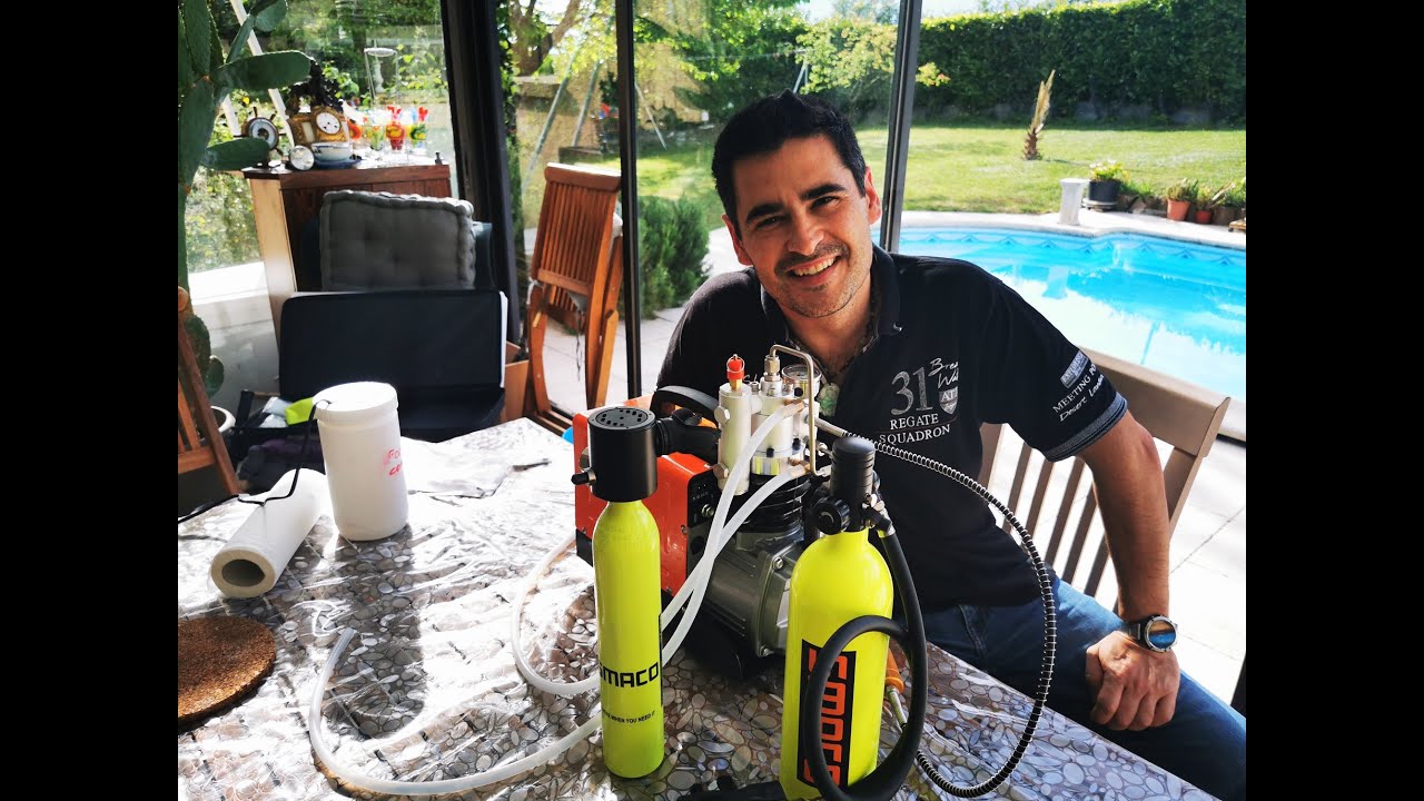 SMACO MINI SCUBA, VIDEO 3/3 démonstration et montage bouteille de plongée de secours. code promo-20$