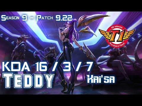 SKT T1 Teddy KAI'SA vs VAYNE ADC - Patch 9.22 KR Ranked