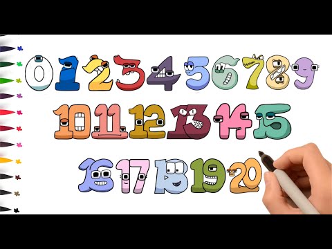 Learn Numbers 0-20 with Number Lore | Math Drawing Tutorial | Educational Counting For Kids