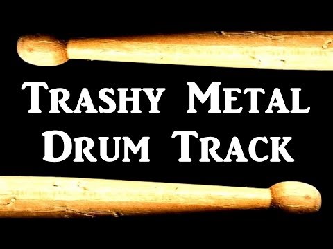Trashy Metal Drum Track 180  BPM, Drum Beats for Bass Guitar, Instrumental Isolated Drums Beat 343