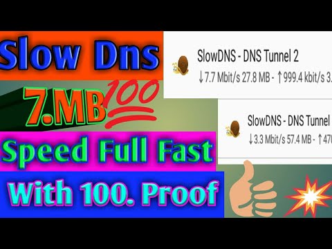 Slow Dns 7.MB Full Fast Speed With 1000. Proof