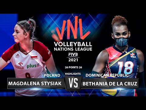Magdalena Stysiak vs Bethania de la Cruz | Poland vs Dominican Republic | VNL 2021 (HD)