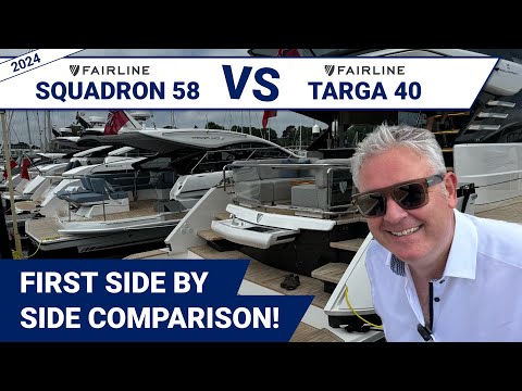 Spaceships? First Side by Side of the New Fairline Squadron 58 and New Fairline Targa 40 !
