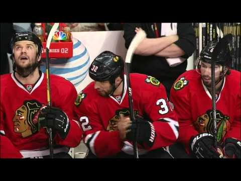 Justin Abdelkader eats Michal Rozsival's stick May 15 2013 Detroit Red Wings vs Chicago Blackhawks