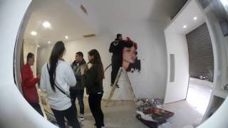 Graffiti realista en estudio de tattoos Esmeralda Ink