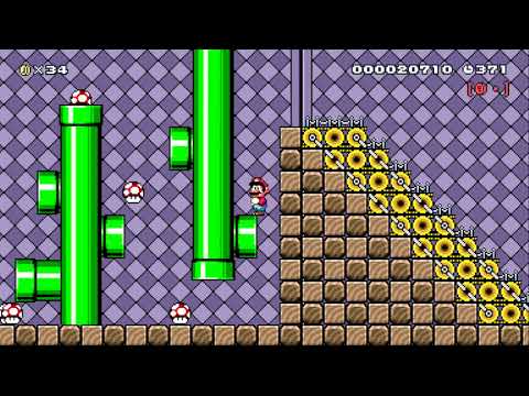 [6-1]Mechanical Pipework Mansion by bruhhhhhh - SUPER MARIO MAKER - NO COMMENTARY 1bf