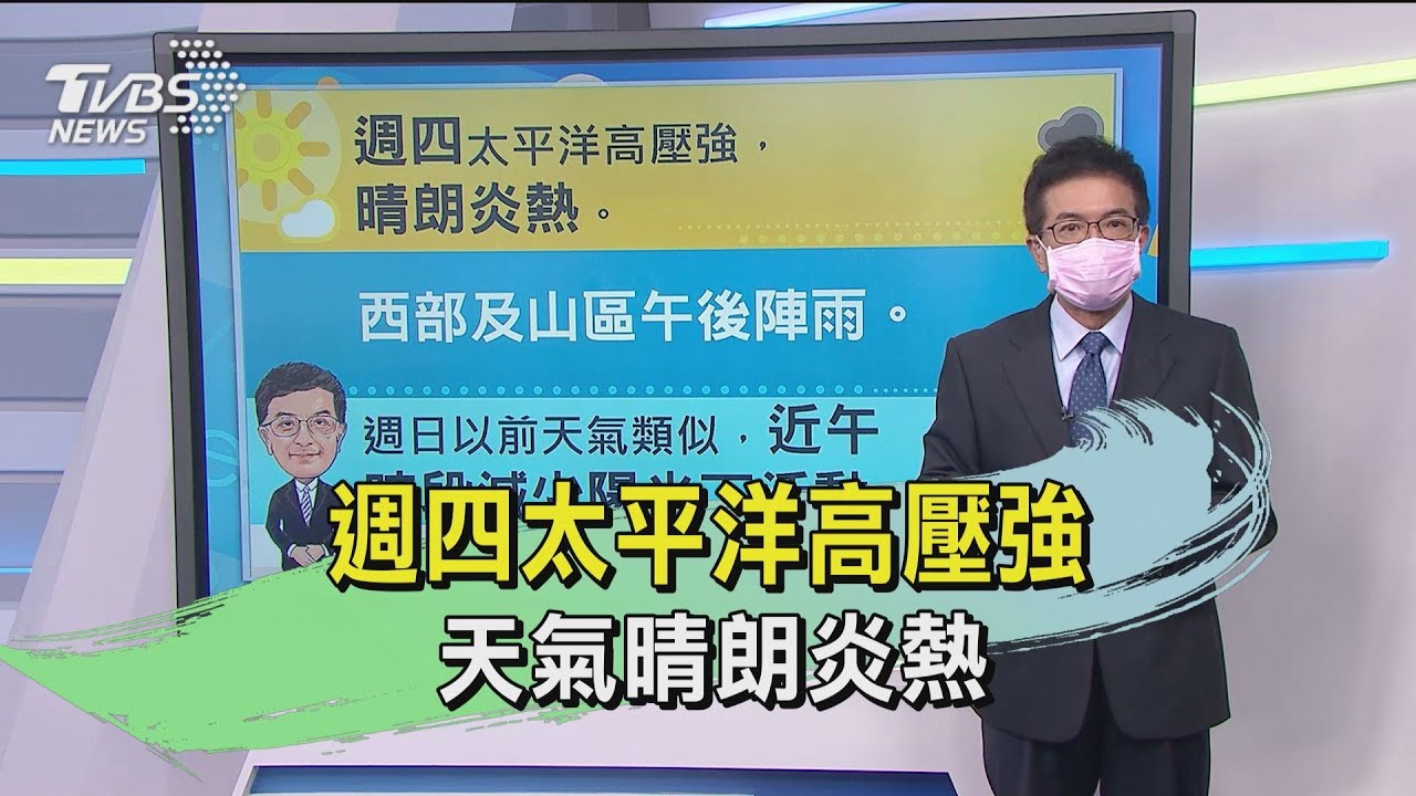 週四太平洋高壓強　天氣晴朗炎熱
