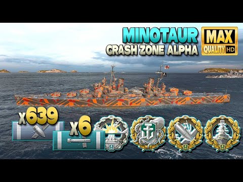 Cruiser Minotaur: 2,8sec reload at work - World of Warships