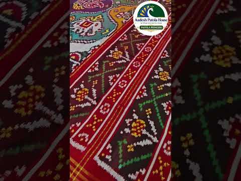 Red Jad Border Multi Matku Motifs Single Ikat Patola Saree 8 Ply Silk