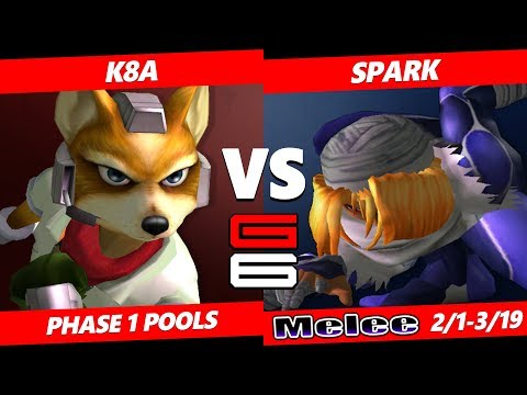 Genesis 6 SSBM - K8A (Fox) VS Spark (Sheik) Smash Melee Pools