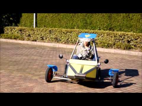 長崎総合科学大学 機械工学科の学生が廃材を利用してユニークな車を製作