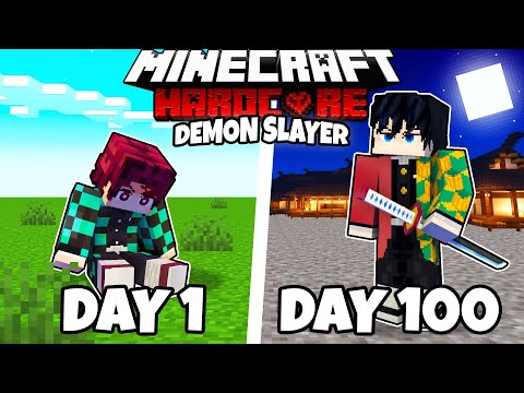 I Survived 100 Days as a DEMON SLAYER in HARDCORE Minecraft!