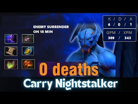 Dota 2 NO DEATH #2 Night Stalker 6 kills/0 death Carry Build Pro Gameplay ✓  NEW META!