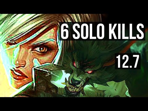 RIVEN vs WARWICK (TOP) | Quadra, 20/2/6, 2.3M mastery, 6 solo kills, Legendary | NA Diamond | 12.7