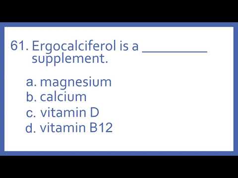 Top 200 Drugs Practice Test Question - ergocalciferol is a _ supplement (PTCB PTCE NAPLEX NCLEX)