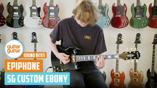 Video thumbnail for Epiphone SG Custom Ebony | NAMM 2020 | SOUNDBITES by GUITARGUITAR