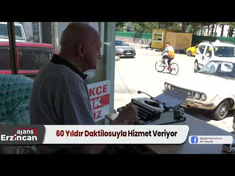 60 Yıldır Daktilosuyla Hizmet Veriyor
