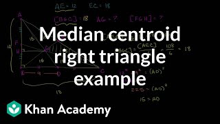 Median Centroid Right Triangle Example