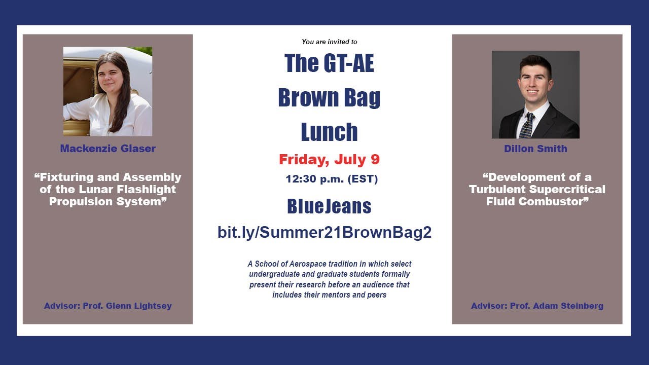 Aerospace Engineering Brown Bag Lecture Series, ft Mackenzie Glaser and Dillon Smith