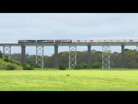 SCT PM9  Crossing Moorabool Viaduct (27/11/2016) - PoathTV Australian Trains & Railways