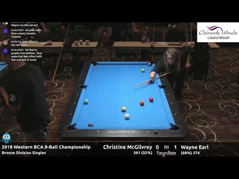 Christine McGilvrey vs Wayne Earl - 2018 Western BCA 9-Ball