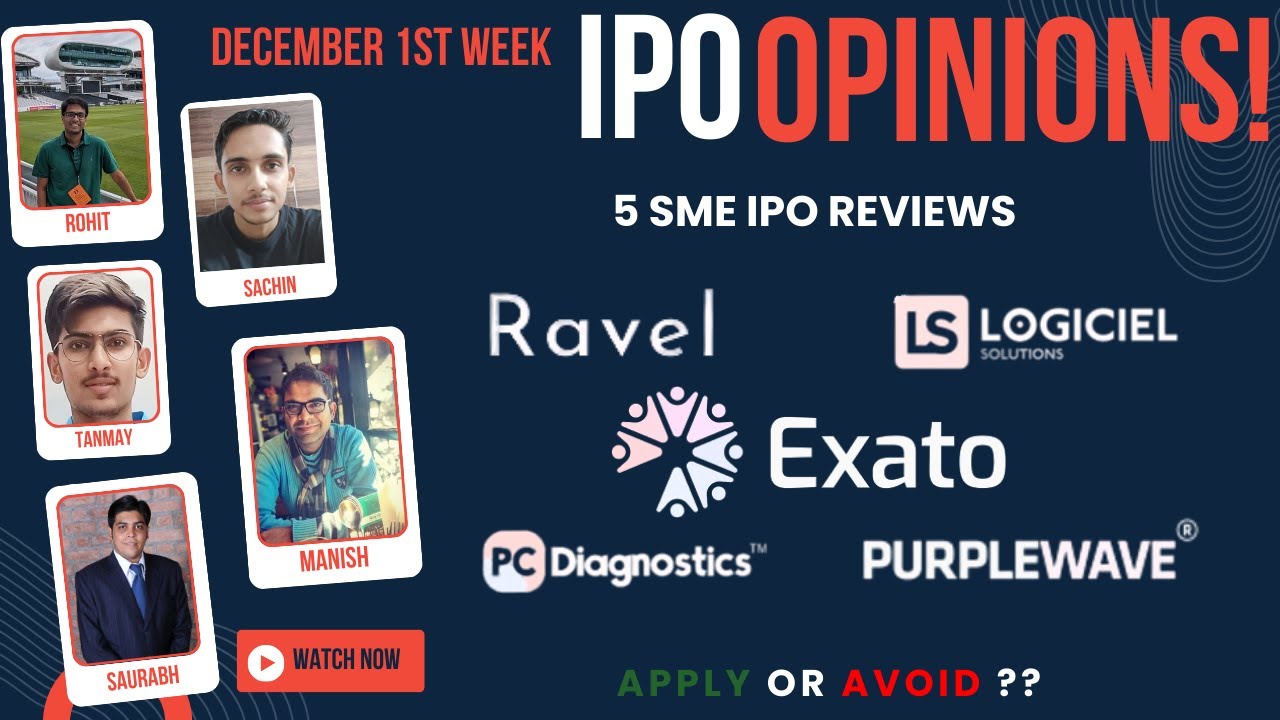 Exato Tech, Ravelcare, Invicta & other Dec 1st week SME IPOs - Apply/Avoid? Primary Market Chatter
