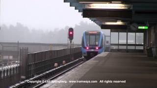 preview picture of video 'SL Tunnelbana tåg / Metro trains at Kista station, Stockholm, Sweden'