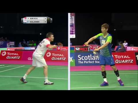 TOTAL BWF World Championships 2017 | Badminton Day 1 M7-MS | Son Won Ho vs Kalle Koljonen