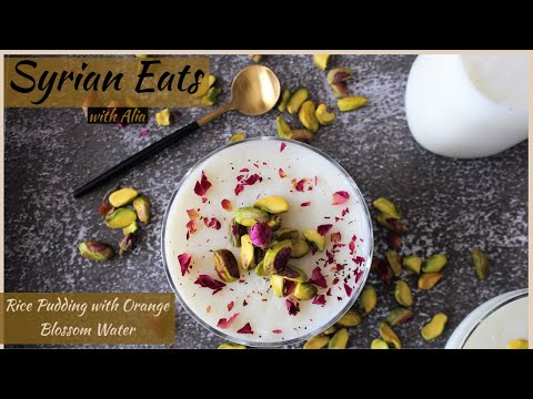 Classic Mediterranean Rice pudding infused with orange blossom water