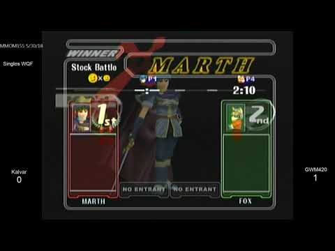 MMOM155 SSBM - Kalvar (Marth) vs. GWM420 (Fox) - Melee WQF