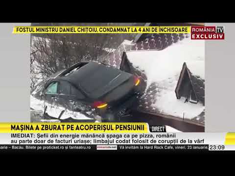 Accident grav la Predeal, maşina a ajuns pe acoperişul unei pensiuni