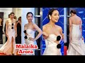 Malaika Arora Slaying In White Deep Neck Backless Gown On The Red Carpet Of Nex Brand Vision 2023