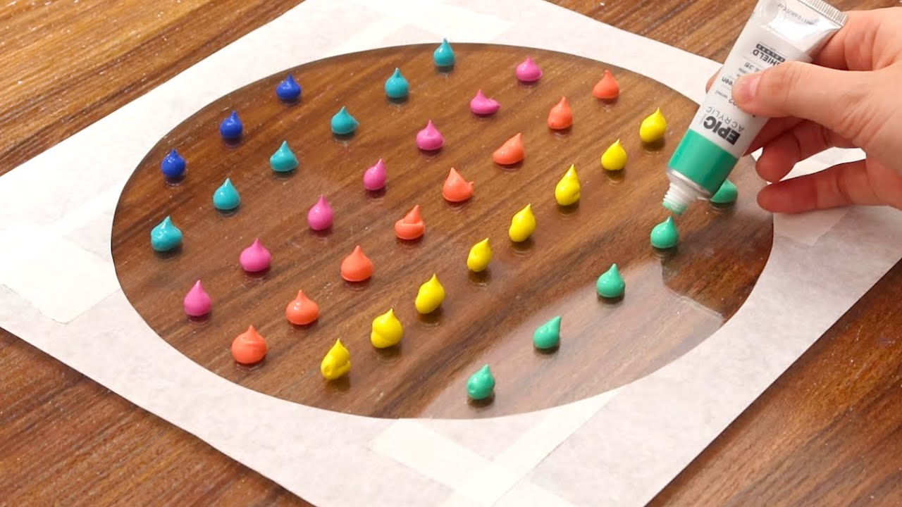 How to Acrylic Painting Landscape on Clear Acrylic｜Satisfying Art 2 hours