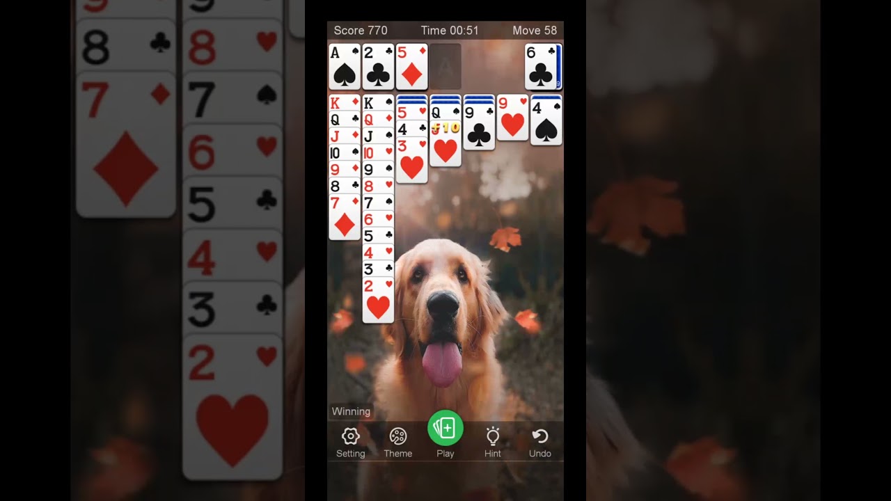Solitaire - Classic Card Game - Colorful Background