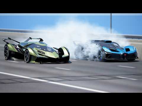 1,000KMH!!! Bugatti Bolide vs Lamborghini Vision GT | DRAG & TRACK RACE