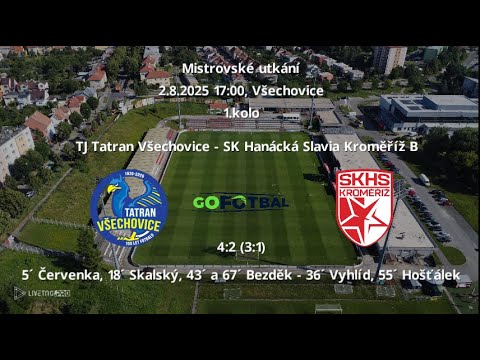 TJ Tatran Všechovice - SK Hanácká Slavia Kroměříž B (DRON) 2.8.2025