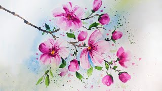 Watercolor Blossom Branch | Easy & Relaxing Spring Painting