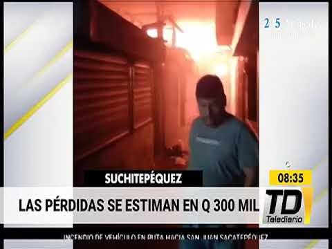 Incendio consume 8 locales en mercado de San José El Ídolo