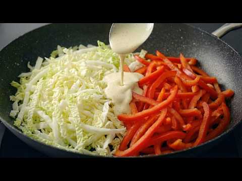 🔥 Don't Cook Napa Cabbage Until You See This Recipe! A Delicious and Easy Dinner in 10 Minutes!