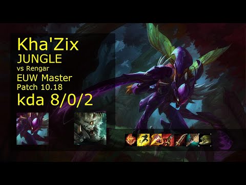 Kha'Zix vs Rengar Jungle - EUW Master 8/0/2 Patch 10.18 Gameplay