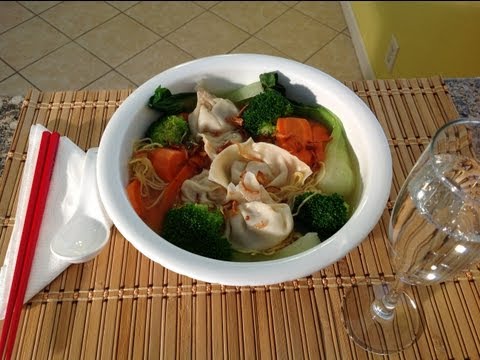How To Make Wonton Soup Bok Choy Recipe-Chinese Pork Dumplings